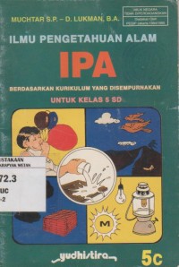 Image of Ilmu Pengetahuan Alam IPA 5C Untuk Kelas 5 SD