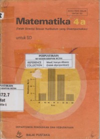 Image of Matematika 4a untuk SD